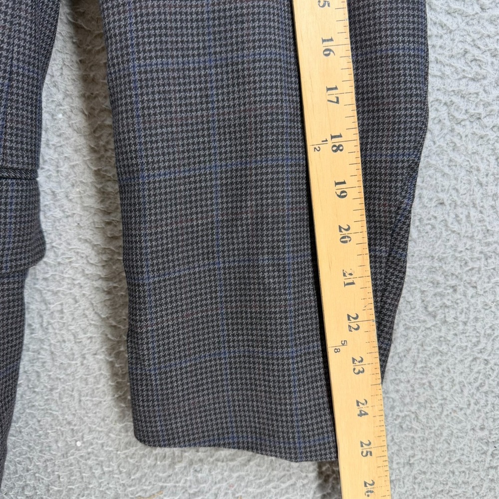 Jos A Bank Traveler Tailored Fit Sport Coat Blazer Men 48R Wool Houndstooth Gray - Picture 13 of 16